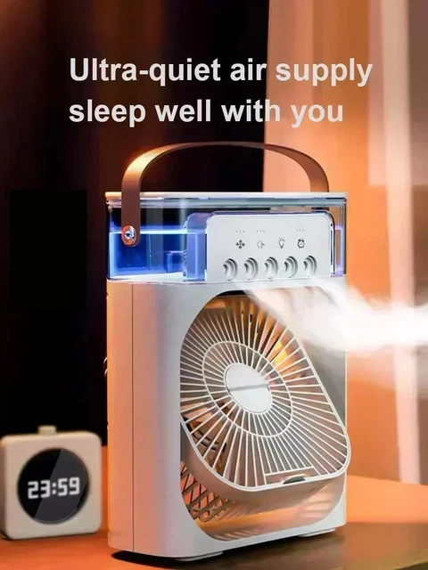 Climatiseur Mobile, Refroidisseur d'Air Portable, Humidificateur, Ventilateur, 3 Vitesses, 5,5 L Réservoir d'Eau, Télécommande, 1-7H Minuterie, Refroidisseur d'Air par Évaporation, 3 Packs de Glace Climatiseur Mobile, Refroidisseur d'Air Portable, Humidificateur, Ventilateur, 3 Vitesses, 5,5 L Réservoir d'Eau, Télécommande, 1-7H Minuterie, Refroidisseur d'Air par Évaporation, 3 Packs de Glace