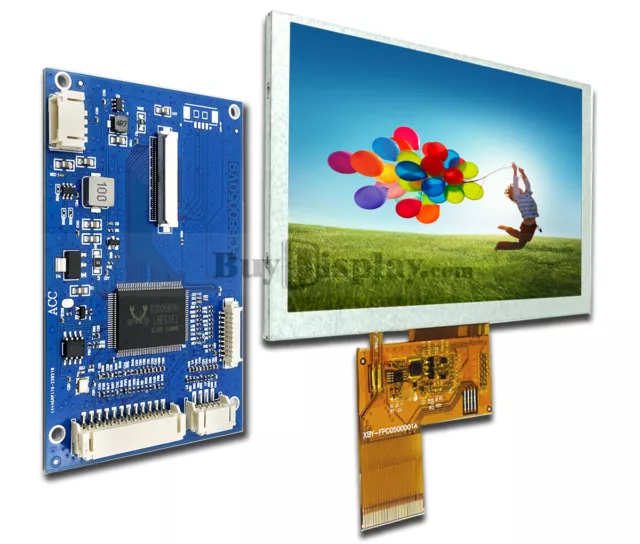 5" 5 inch 800x480 TFT LCD Display,Optional Touch Panel w/VGA,AV Video Board