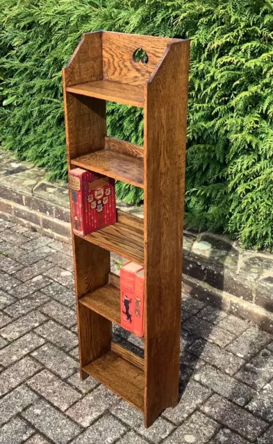 Arts and Crafts Liberty & Co Oak Wooden Book Shelves with Heart Circa 1900