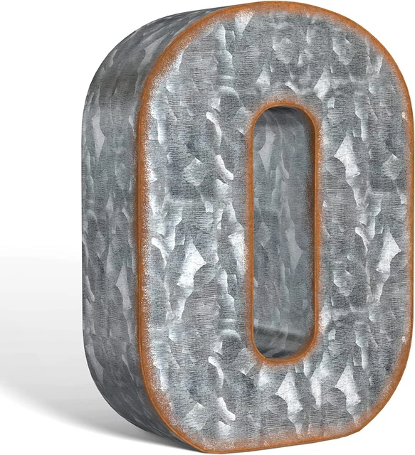 GALVANIZED METAL LETTERS for Wall Decor 3D Letter O for Hanging or