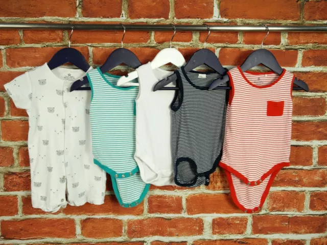 Baby Boy Bundle Age 6-9 Months H&M Next Sleeveless Bodysuit Vest Romper Set 74Cm