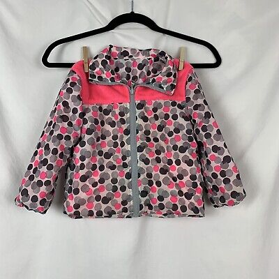 Oshkosh B’gosh Girls Reversable Fleece Jacket Sz 3T Polka Pink Dots Pre Owned