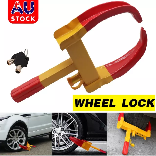 Wheel Lock Clamp Heavy Duty Anti-theft For Motorcycle Car Trailer with 2 Keys