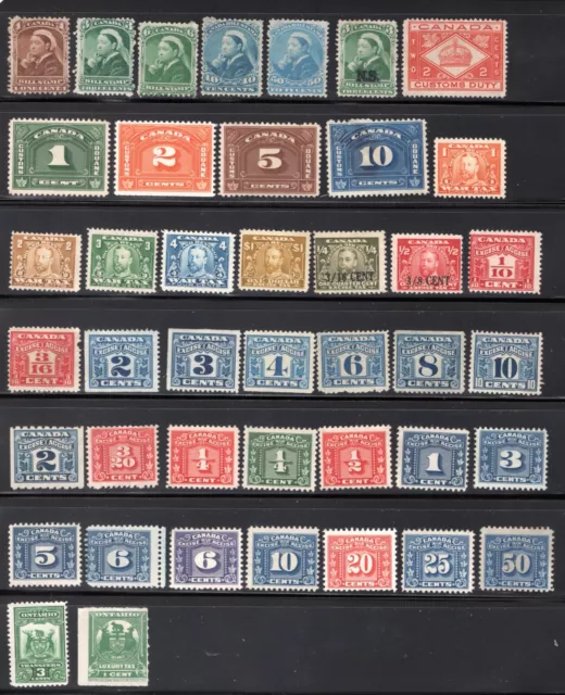 Canada MNG (Uncancelled) Revenue Stamp Collection - C/V $215.25