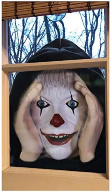 Halloween prop creepy peeping Tom clown window prop (a)