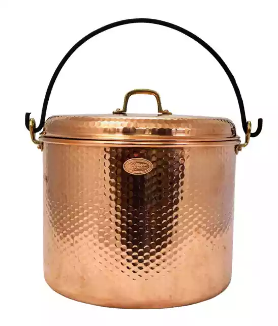 CopperGarden 12 Liter Kupfertopf mit Henkel | Gehämmert | Gas, Grill & Feuer