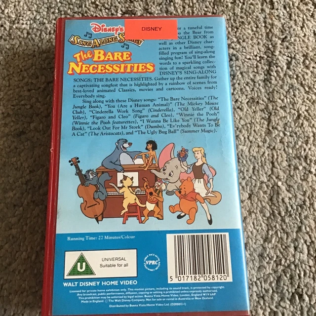 WALT DISNEY Sing Along Songs VHS TAPE The bare necessities £4.99 ...