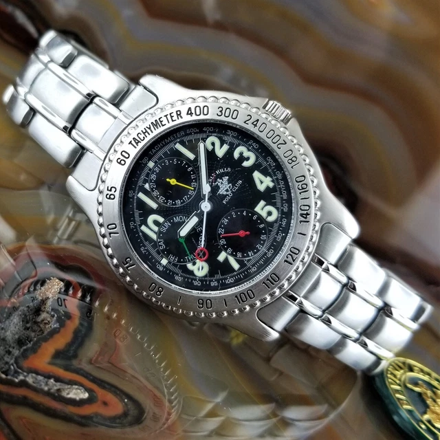 BERNY Orologio Uomo Cronografo Con Tachimetro, Quarzo, Acciaio E Vetro Zaffiro, Impermeabile 3ATM