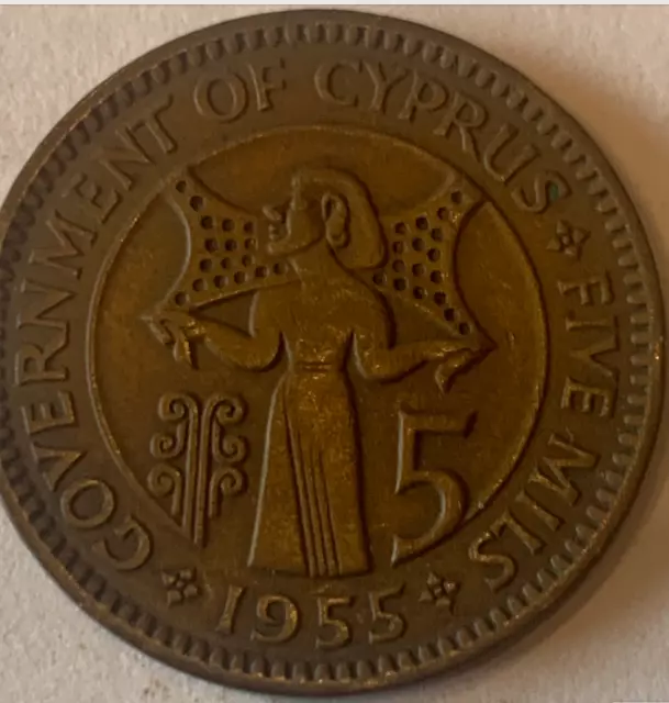 "Own a Legacy: The 1955 Cyprus 5 Mils Coin - A Historical Treasure"