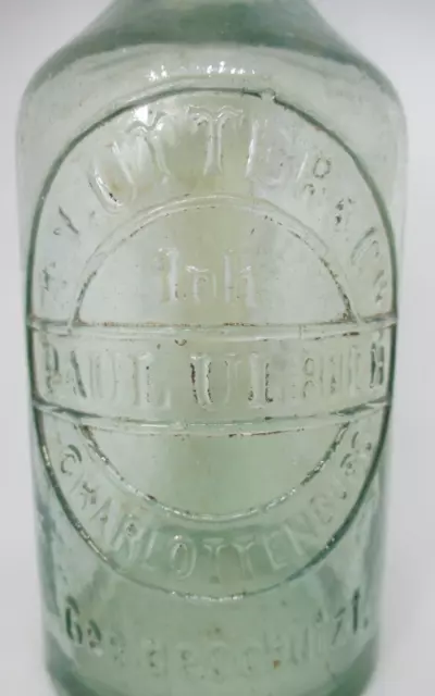 Alte Glas Bierflasche Berlin Charlottenburg A. Lutter & Co, Inhaber Paul Ulrich 2
