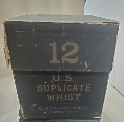Antique U.s. Playing Card Co. Game Duplicate Whist 12 Tray Set Pre Bridge