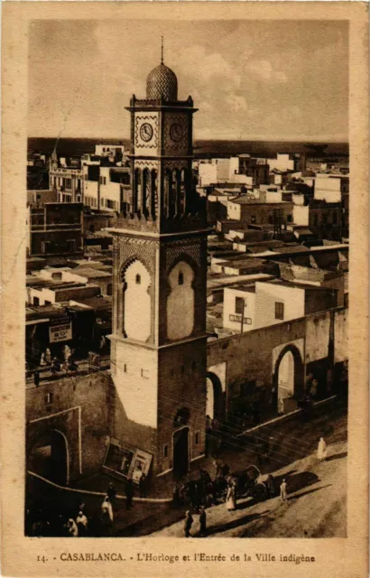 CPA AK Casablanca - L'Horloge et l'Entree de la Ville Indigene MAROC (963216)
