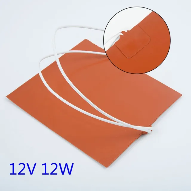 12V 12W Silicone Heater Pad For Printer Heated Bed Heating Orange Mat Tool Kit