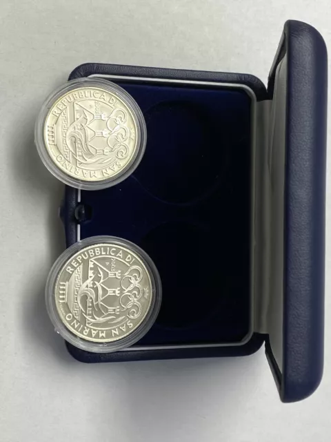 San Marino - Coffret Des 5 Et 10 Euro 2003 Argent - Jeux Olympiques D'athene 3