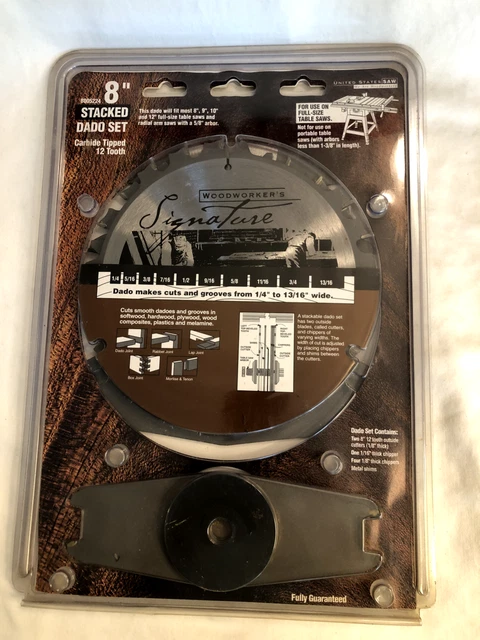 Oldham/ United States Saw  8" Stackable 12 Tooth Carbide Dado Blade Set NIB WOOD