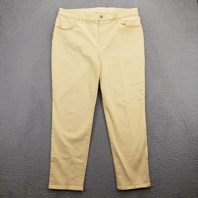 Chicos Pants Womens 2.5 US L/14 Yellow Perfect Stretch Girlfriend Slim Leg Ankle