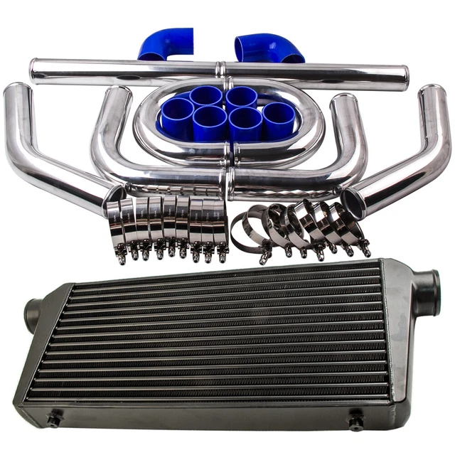 2.5& 64MM PIPING Kit For Intercooler + 3" 76 Mm Intercooler Black