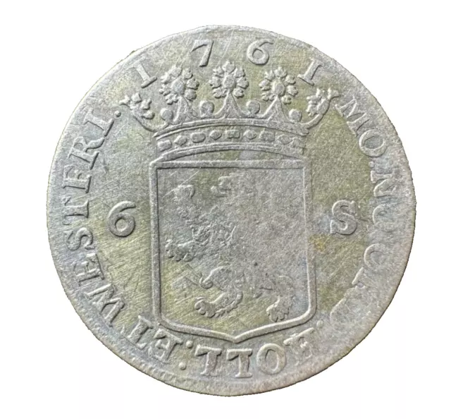 6 Stuivers Scheepjesschelling Netherlands, Holland 1761