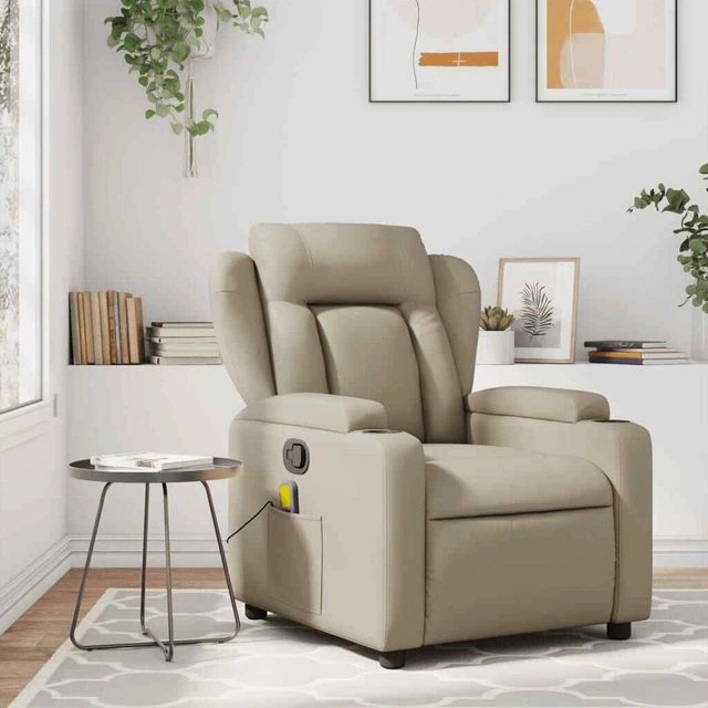 Massagesessel Fernsehsessel Relaxsessel Cappuccino-Braun Kunstleder vidaXL