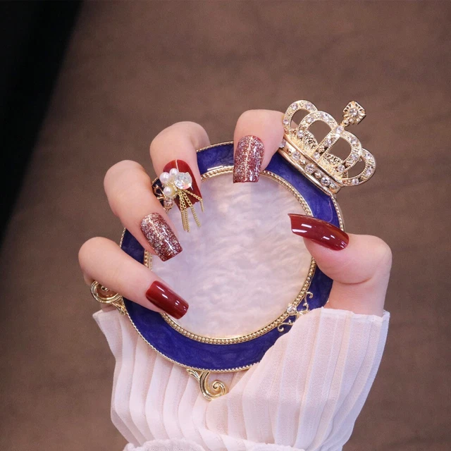 Wearable Manicure False Nail Full Cover Press on Nails French Fake Nails  Girl