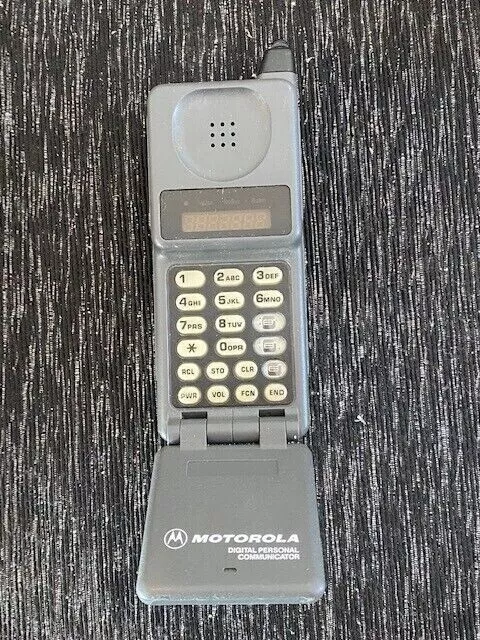Motorola Rare Vintage MicroTAC Flip Cell Phone -- Grey Colour -- Fast Ship!