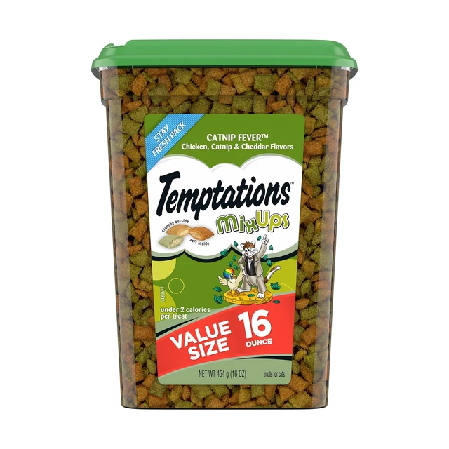 TEMPTATIONS MIXUPS golosinas crujientes y suaves para gatos sabor a fiebre gatera, 16 oz. Bañera