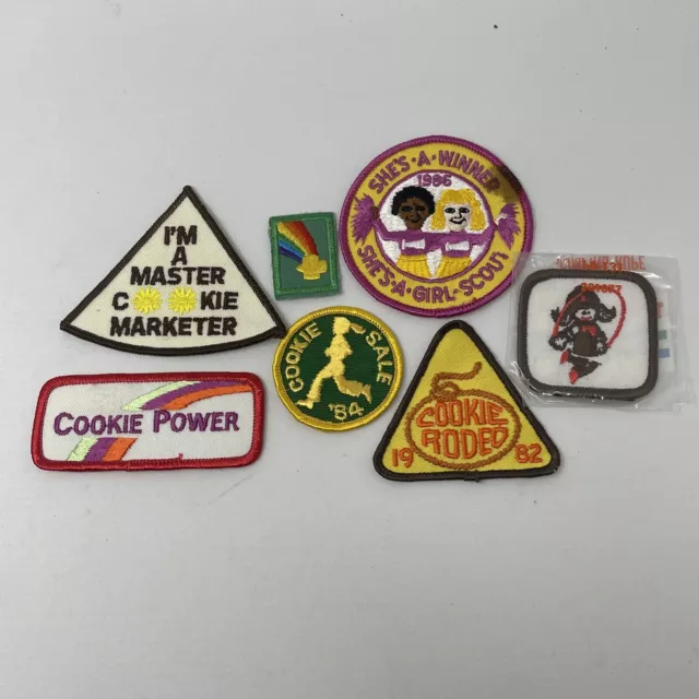 Vintage Girl Scout Patches Lot of 20 Badges Sew/Iron On Cookies Camping