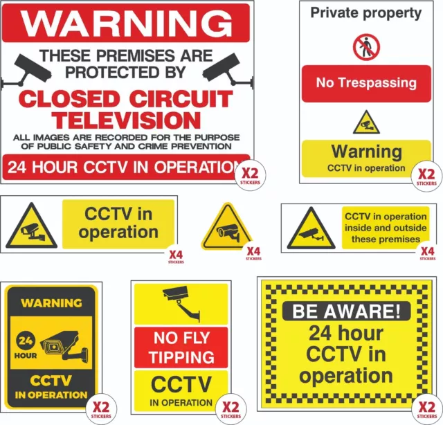 CCTV Sign, Sticker, Window - All Sizes - Security, Camera, Warning Signs, Alarm