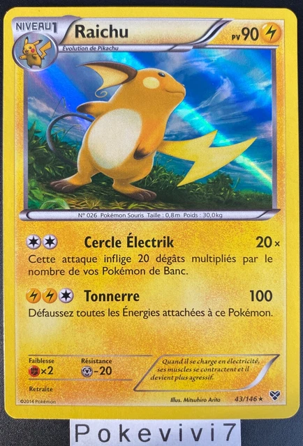 Pokemon RAICHU 43/146 Holo XY Basic Card FR