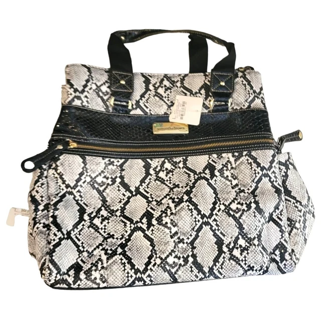 Samantha Brown Gray White Python Design NEW Metro Tote Bag Purse