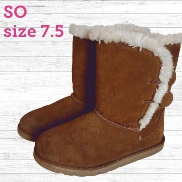 SO Leather Women's Boots Size 7.5 Fleece