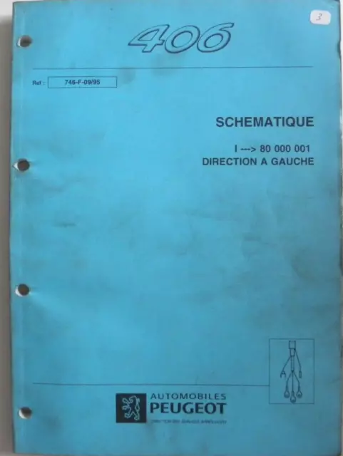 Manuel d'atelier PEUGEOT 406 schématique ref 746 de 09/95