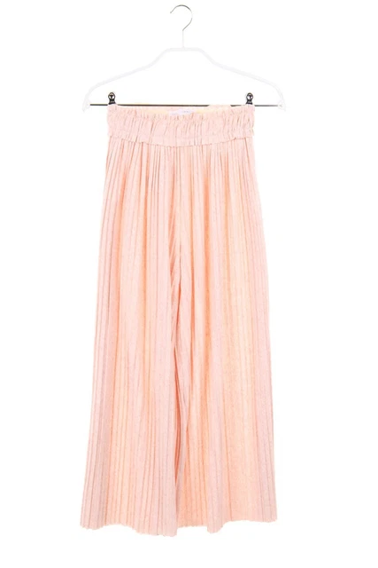 ZARA Pantaloni Culotte Plissettati 164 Nudo Rosa