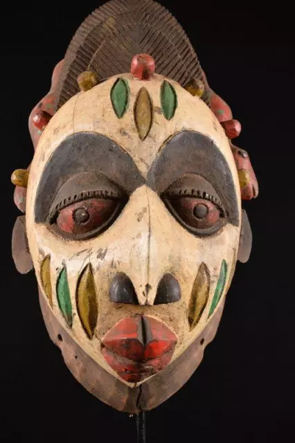 17049a Afrikanische Alte Gelede Helmmaske / Helm Mask Nigeria