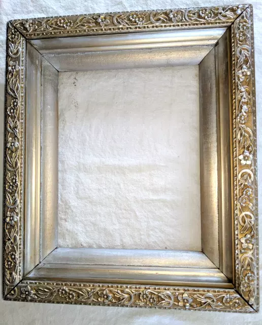 Gorgeous Antique Silver / Gold Gilt Ornate Victorian Frame Fits 8 x 10"