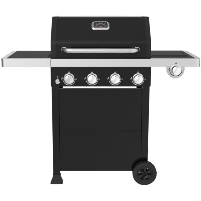 Comfort Garden 4-Burner BBQ Grill 4x10,000 BTU Outdoor Burners - Black PE Finish