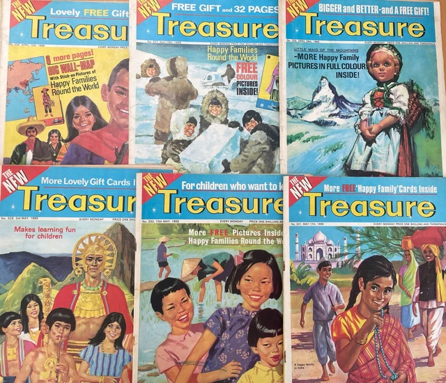 VINTAGE TREASURE MAGAZINE Facts & Fun For Children x 6 Issues From 1969 ...