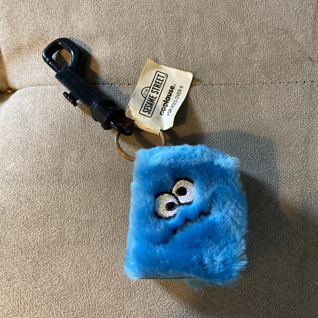 SESAME STREET COOKIE Monster Blue Key Chain Plush Mini Notebook 1999 