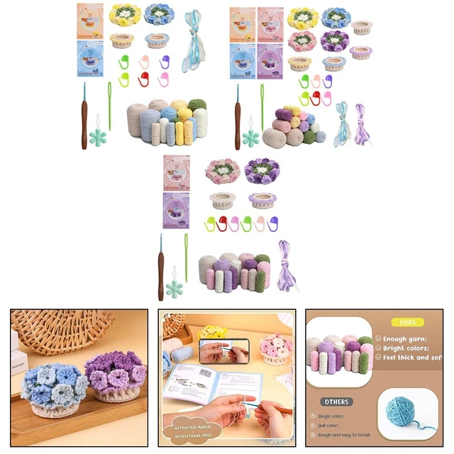 STARTER KIT COMPLETO all'uncinetto per principianti forniture filati