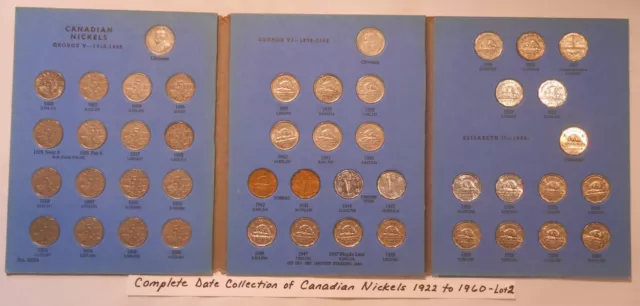 World Coin Lot:  Complete Date Collection of Canadian Nickels 1922-1960 - Lot 2