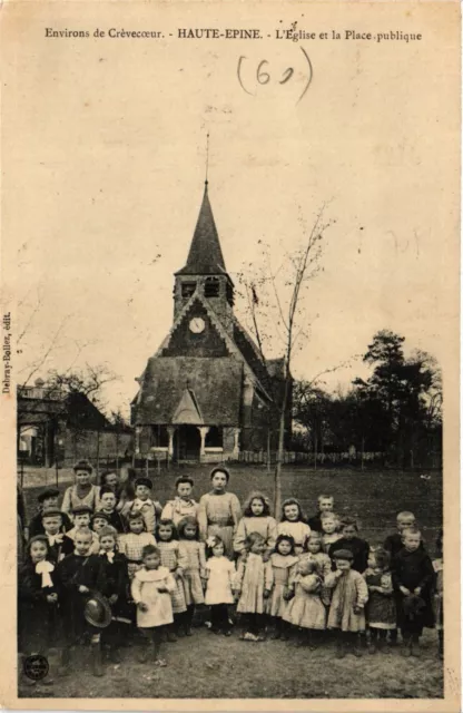 CPA AK Env. de CREVECOEUR - Haute-Epine - L'Église et la Place publiqu (259393)