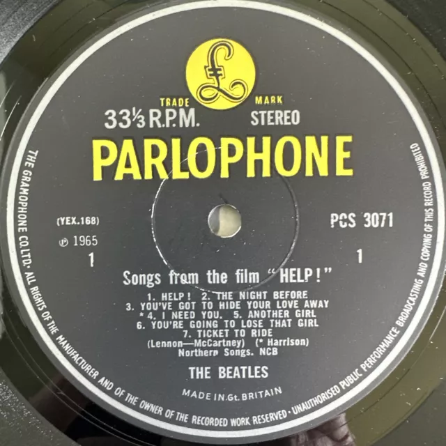 The Beatles Help! Vinyl Lp Parlophone Stereo Uk 1969/70 Factory Sample Mint! 3