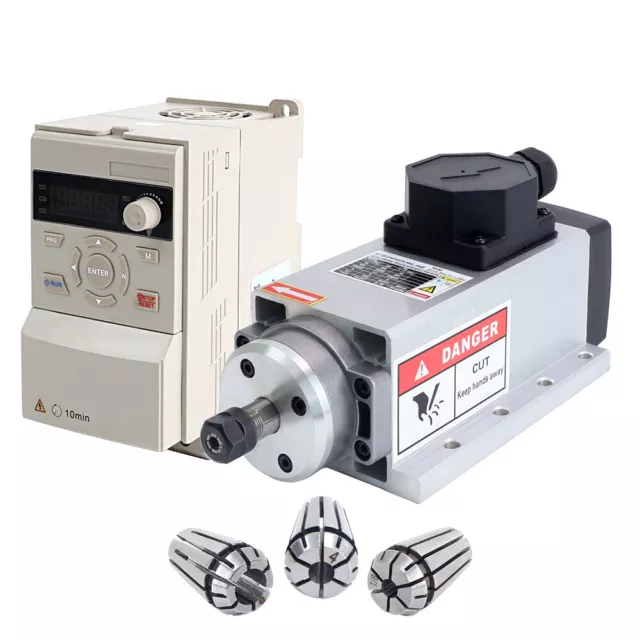 1.5KW Air Cooled Spindle Motor 24000RPM 400Hz ER11+ 2HP VFD Inverter CNC Kit