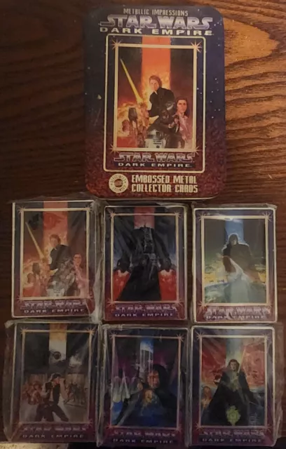 Star Wars Dark Empire Embossed Metal Collector Cards 1995 Dark Horse Set in Tin