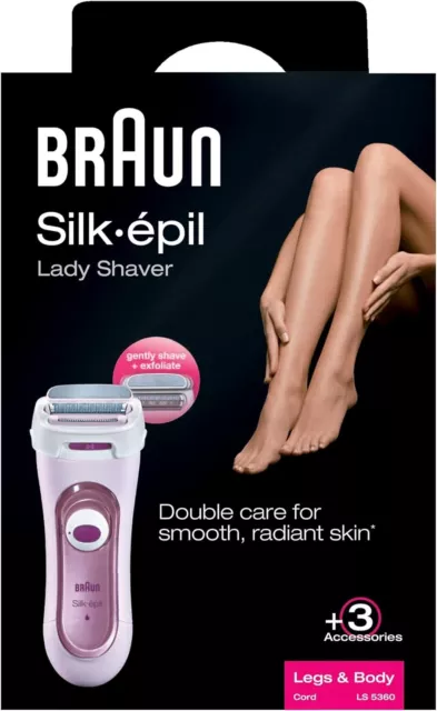 Braun Silk-Épil Lady Shaver, Rasoio Donna Elettrico, 3 in 1 Rasoio Elettrico