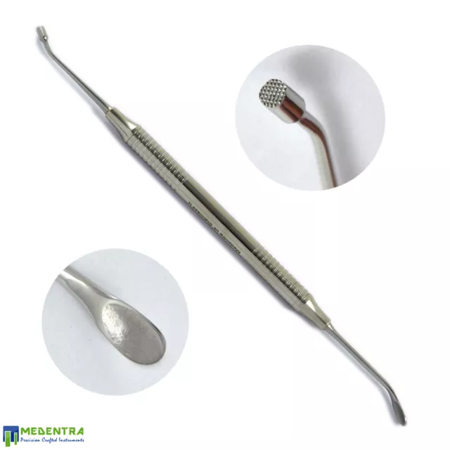 Lot de 3 instruments de chirurgie buccale pour implants cuillère en os greffe emballeur + Palti Scoop CE 3