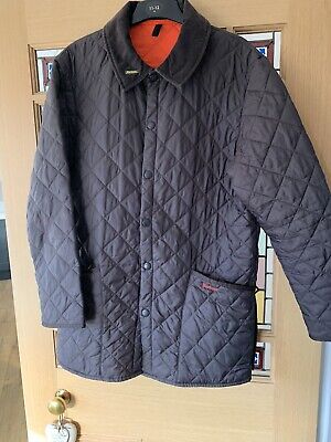 Barbour heritage Liddesdale Quilted Jacket - Size M - Brown With Orange Lining