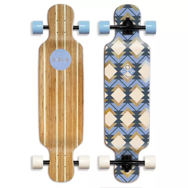 SOLA Bamboo Graphic Complete Longboard Skateboard - 36 to 38 inch  (Geometry)