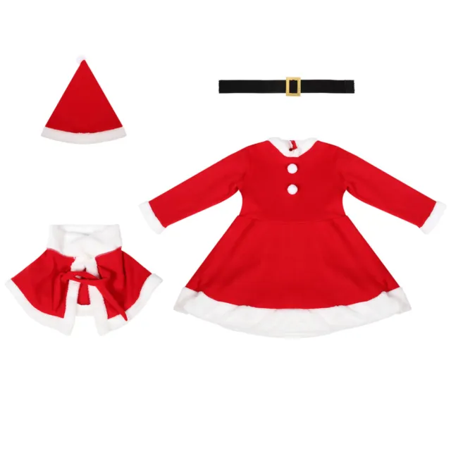 Weihnachtsmannkostüm Für Mädchen Kind Partykleidung Kleidergürtel