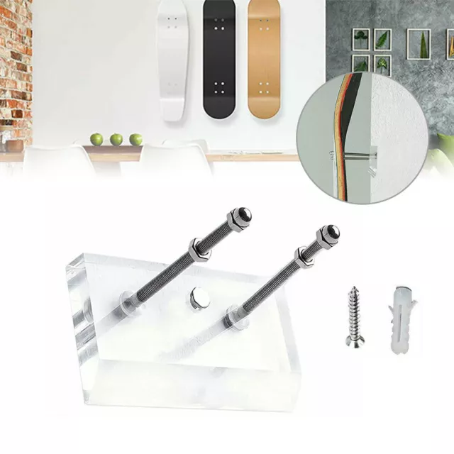 Professional Skateboard Hanger Acrylic Deck Wall Mount Display Rack Storage Tool